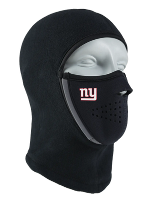 Black Magnemask Combo Clava with a Giants logo on cheek area against a white background