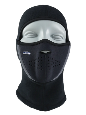 Black Magnemask Combo Clava with a Seahawks logo on the face area against a white background