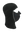 Black Magnemask Combo Clava with a Panthers logo on cheek area against a white background