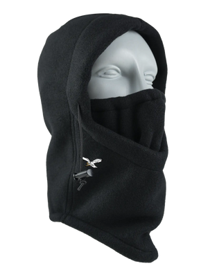 A black hood with a Eagles logo against a white background.