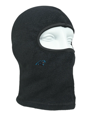 Black balaclava with a Panthers logo on a white background