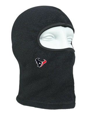 Black balaclava with a Texans logo on a white background