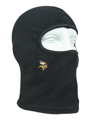 Black balaclava with a Vikings logo on a white background