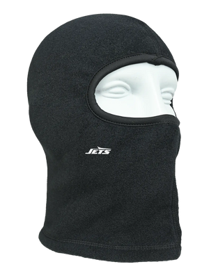 Black balaclava with a Jets logo on a white background