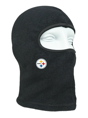 Black balaclava with a Steelers logo on a white background