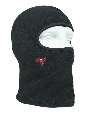 Black balaclava with a Buccaneers logo on a white background