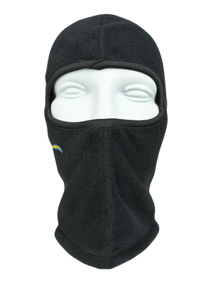 Black balaclava with a Chargers logo on a white background