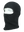 A black fleece balaclava mask displayed on a white mannequin head against a plain white background showing the left side of product.