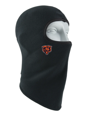 A black fleece balaclava mask featuring a Browns logo on the side, shown against a plain white background.