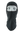 A black fleece balaclava mask featuring a Raiders logo on the side, shown against a plain white background.