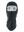 A black fleece balaclava mask featuring a Patriots logo on the side, shown against a plain white background.