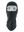 A black fleece balaclava mask featuring a Buccaneers logo on the side, shown against a plain white background.