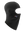 A black fleece balaclava mask featuring a Patriots logo on the side, shown against a plain white background.