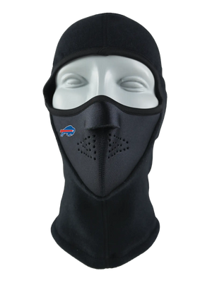Black balaclava with a Bills logo on a white background