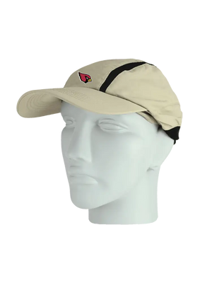 Tan ball cap with neck tube, Cardinals logo on front, Arizona Cardinals text on neck tube
