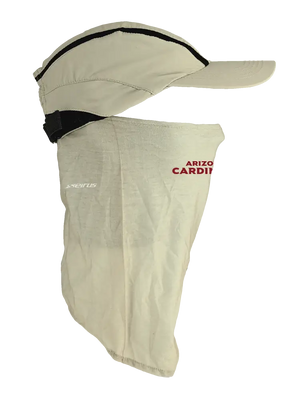 Tan ball cap with neck tube, Cardinals logo on front, Arizona Cardinals text on neck tube
