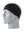 A black athletic headband with a black and blue Carolina Panthers logo on the forehead, displayed on a gray mannequin head against a white background.