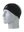 A black athletic headband with a black, silver and white Las Vegas Raiders logo on the forehead, displayed on a gray mannequin head against a white background.