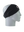 A black athletic headband with a red and black Atlanta Falcons logo on the forehead, displayed on a gray mannequin head in profile against a white background.