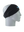A black athletic headband with a blue and white Detroit Lions logo on the forehead, displayed on a gray mannequin head in profile against a white background.