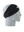 A black athletic headband with a white, green and gold 'G' Green Bay Packers logo on the forehead, displayed on a gray mannequin head in profile against a white background.