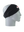 A black athletic headband with a red, white and black 'KC' Kansas City Chiefs logo on the forehead, displayed on a gray mannequin head in profile against a white background.