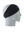 A black athletic headband with a blue 'LA' Los Angeles Rams logo on the forehead, displayed on a gray mannequin head in profile against a white background.