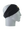 A black athletic headband with a gold, purple and white Minnesota Vikings logo on the forehead, displayed on a gray mannequin head in profile against a white background.