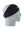 A black athletic headband with a green New York Jets logo on the forehead, displayed on a gray mannequin head in profile against a white background.