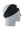 A black athletic headband with a circular Pittsburgh Steelers logo on the forehead, displayed on a gray mannequin head in profile against a white background.