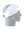A white athletic headband with a gold, purple and white Minnesota Vikings logo on the forehead, displayed on a gray mannequin head in profile against a white background.