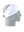 A white athletic headband with a blue and red New England Patriots logo on the forehead, displayed on a gray mannequin head in profile against a white background.