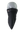 A black face mask scarf with a Denver Broncos logo on the right cheek, displayed on a gray mannequin head against a white background.