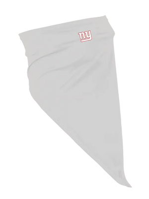 A grey flip scarf featuring a New York Giants logo, displayed on a clean white background.