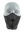 Black face mask with a Falcons logo on a white background