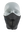 Black face mask with a Panthers logo on a white background