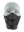 Black face mask with a Lions logo on a white background