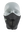 Black face mask with a Packers logo on a white background