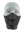 Black face mask with a Chargers logo on a white background