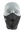 Black face mask with a Dolphins logo on a white background