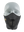 Black face mask with a Vikings logo on a white background