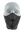 Black face mask with a Saints logo on a white background
