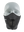 Black face mask with a Jets logo on a white background