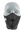 Black face mask with a Steelers logo on a white background
