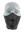 Black face mask with a 49ers logo on a white background