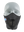 Black face mask with a Vikings logo on a white background