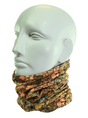 LiteWave50 Neck-Up in Treeline-Red by Seirus worn around neck