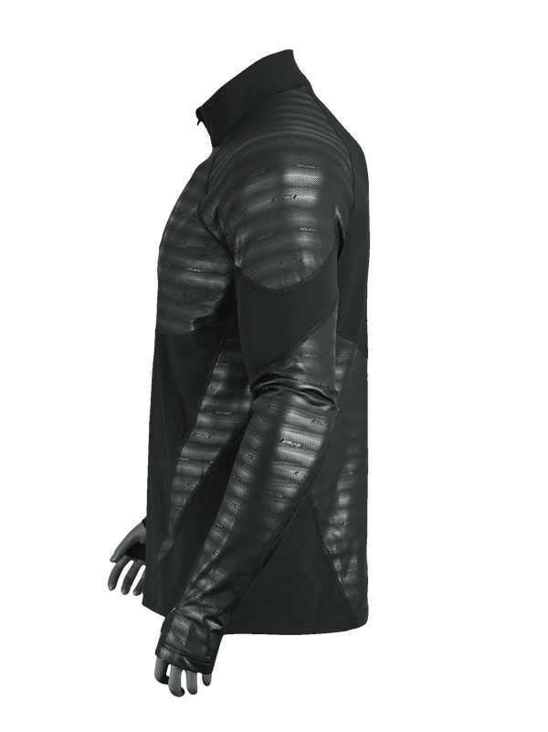 Mens Heatwave™ Body Mapped Base Layer Long Sleeve ¼ Zip Mock Neck Top