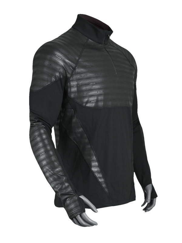 Mens Heatwave™ Body Mapped Base Layer Long Sleeve ¼ Zip Mock Neck Top