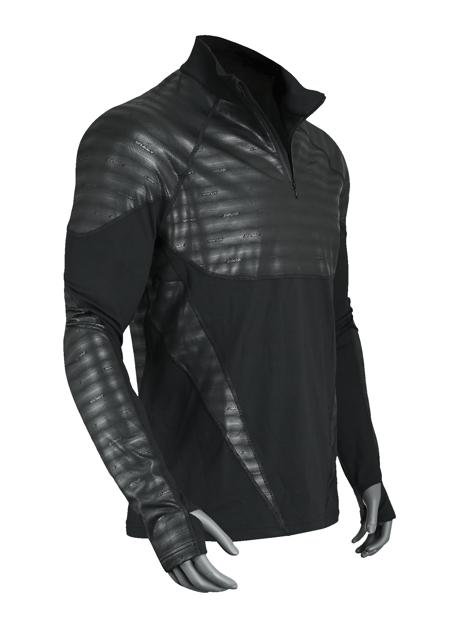 Mens Heatwave Performance Base Layer Zip Mock Neck Top Seirus Innovative Accessories Inc